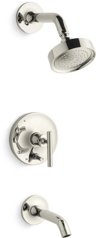 Kohler T14420-4-SN Purist One Handle Single Function Bathtub & Shower Faucet in Vibrant Polished Nickel Trim Only