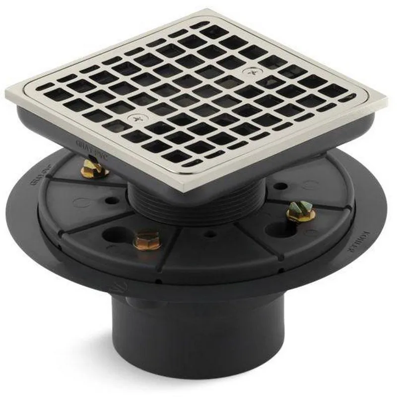 Kohler 9136-SN ClearFlo 3 in. Threaded Plastic Vibrant Polished Nickel Shower Drain