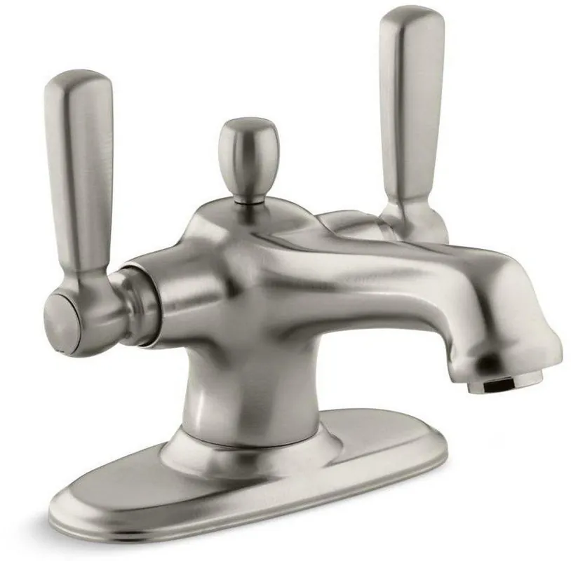 KOHLER 10579-4-BN Bancroft Two Handle Monoblock Bathroom Sink Faucet in Vibrant Brushed Nickel