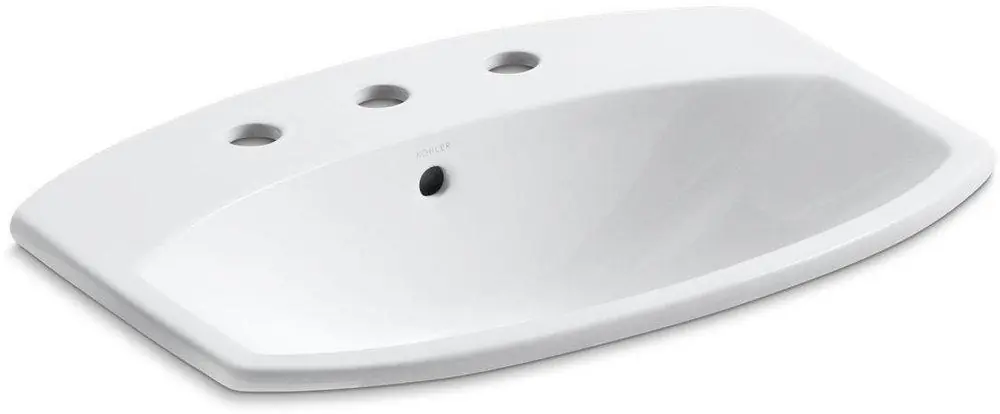 Kohler 2351-8-0 Cimarron 22-3/4 x 17-7/8 in. Rectangular Drop-in Bathroom Sink