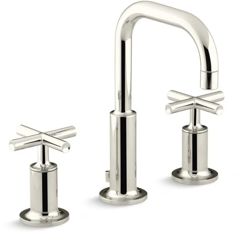 Kohler 14406-3-SN Purist Two Handle Widespread Bathroom Sink Faucet