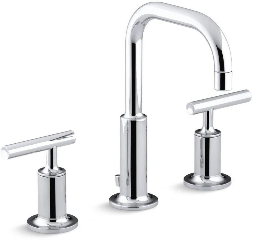 Kohler 14406-4-CP Purist Two Handle Widespread Bathroom Sink Faucet in Polished Chrome