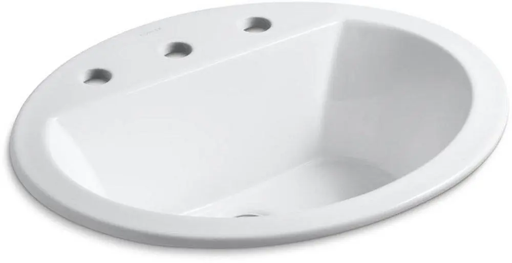 Kohler 2699-8-0 Bryant® 20-1/8 x 16-1/2 in. Oval Drop-in Bathroom Sink in White