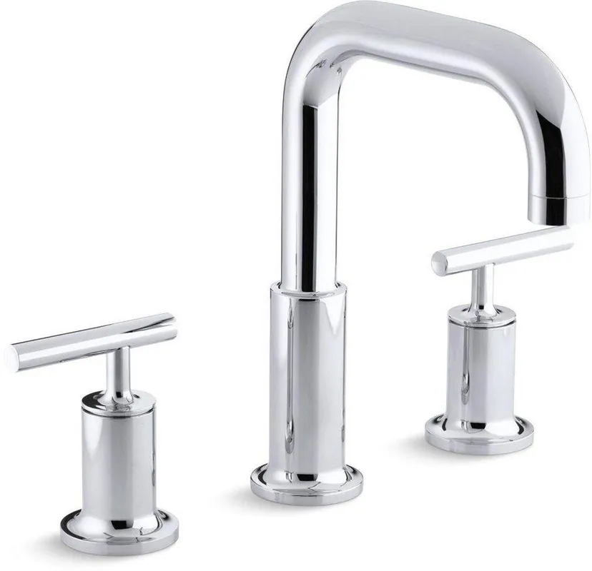 Kohler T14428-4-CP Purist Two Handle Roman Tub Faucet In Polished Chrome