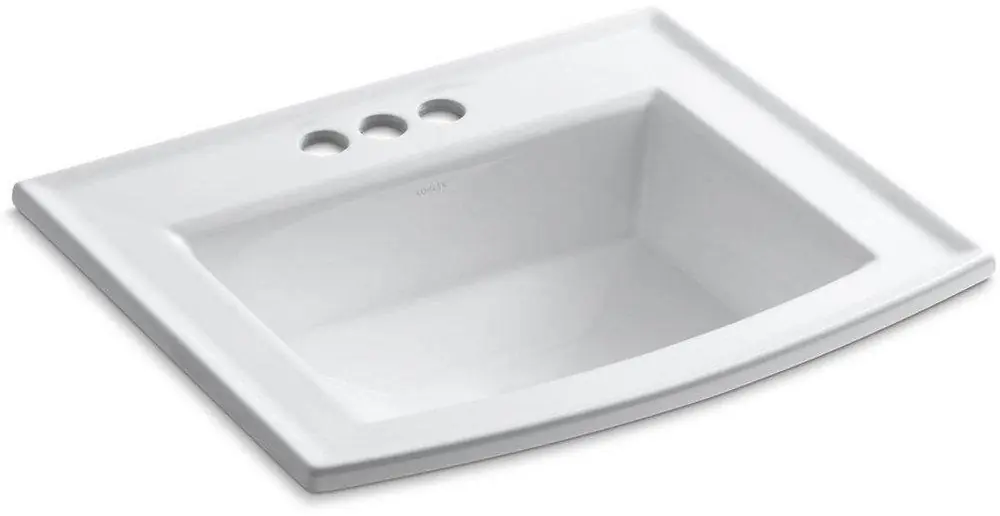 KOHLER 2356-4-0 Archer 22-5/8 x 19-7/16 in Rectangular Drop-in Bathroom Sink