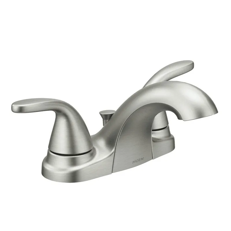 Moen 84603SRN Adler Two Handle Centerset Bathroom Sink Faucet in Spot Resist Brushed Nickel