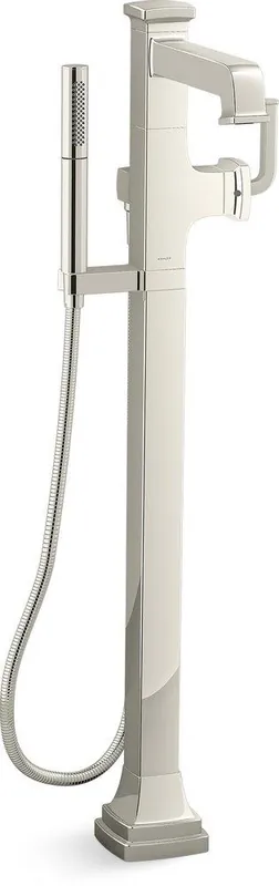 Kohler T27408-4-SN Riff Single Handle Lever Floor Mount Filler in Vibrant Polished Nickel (Trim Only)