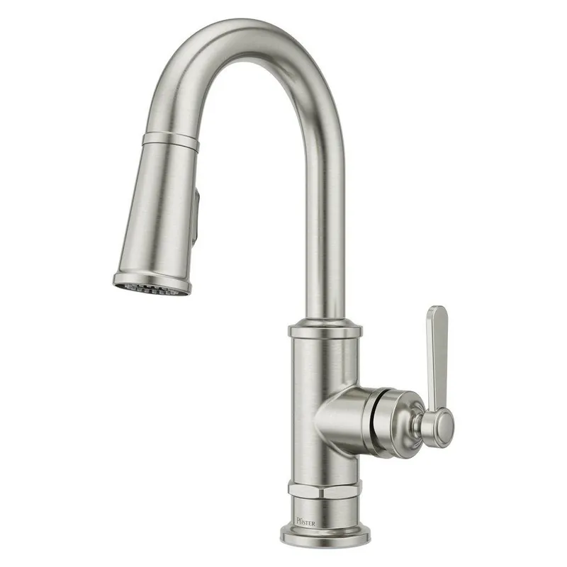 Pfister GT572TDS Port Haven Single Handle Pull Down Bar Faucet in Stainless Steel