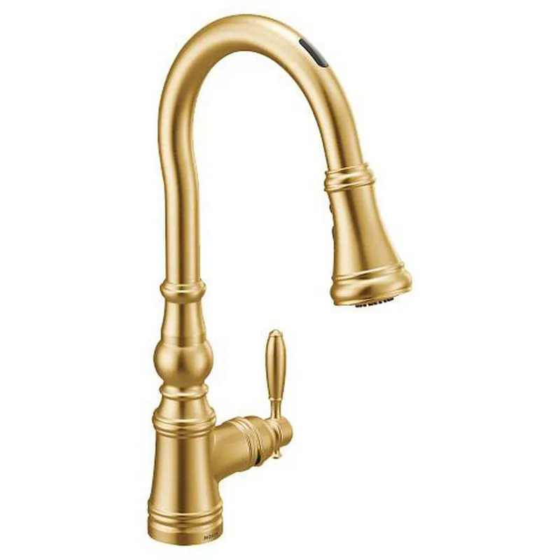 Moen S73004EV2BG Weymouth One Handle Pull Down Touchless Kitchen Faucet
