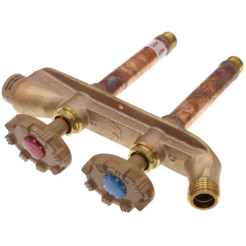 WOODFORD V22CP-4-MH Model V22 4, 1/2 MPT x Sweat Inlet Vertical Hot & Cold Anti-Siphon Wall Faucet w/ Metal Handle