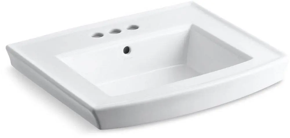 Kohler 2358-4-0 Archer 24 x 20-1/2 in. Rectangular Pedestal Bathroom Sink Replacement MPN