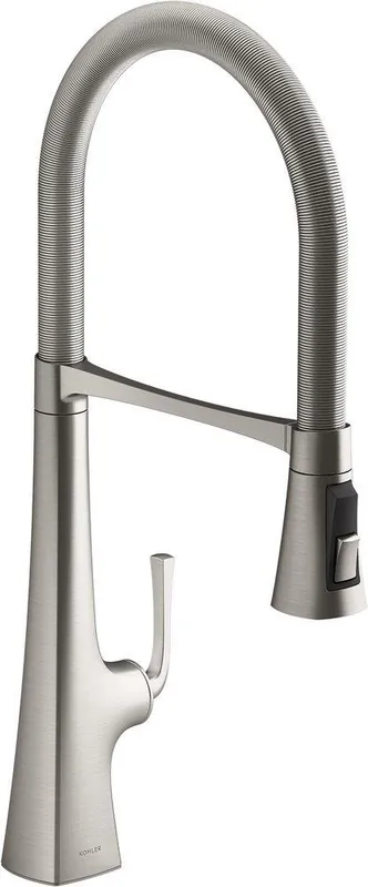 Kohler 22060-VS Graze Single Handle Pull Down Kitchen Faucet in Vibrant Stainless