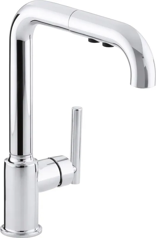 Kohler 7505-CP Purist Single Handle Pull Out Kitchen Faucet