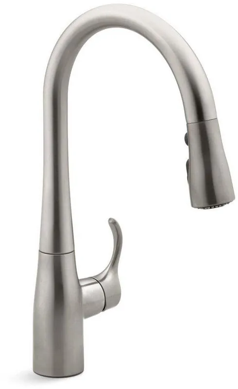 Kohler 597-VS Simplice Single Handle Pull Down Bar Faucet in Vibrant Stainless