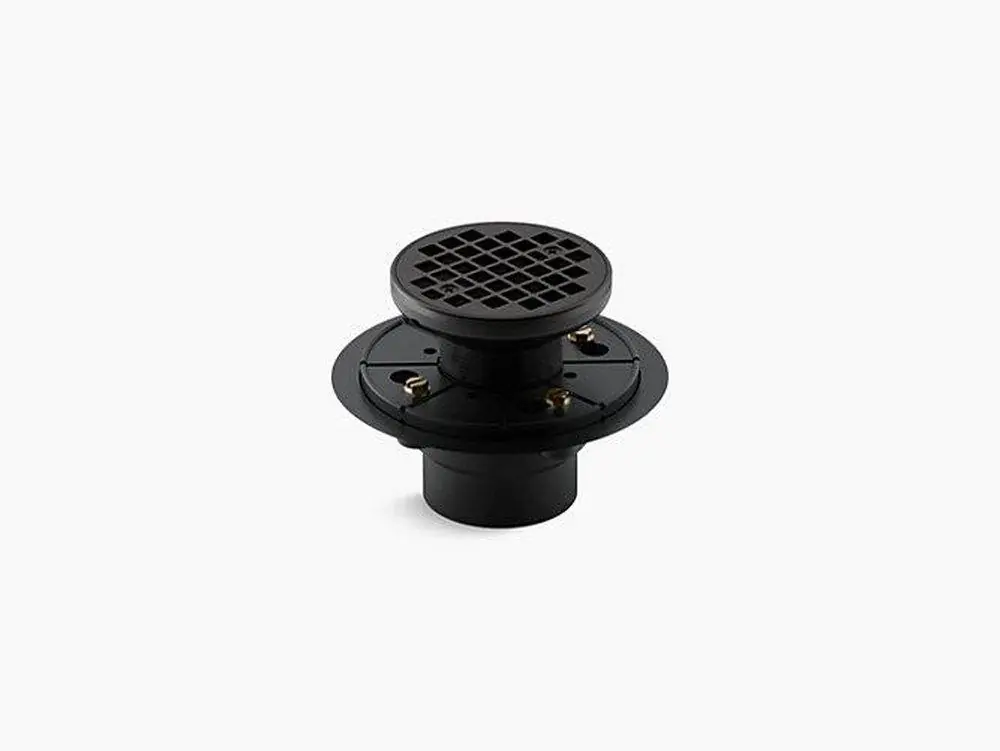 Kohler 9135-BL ClearFlo 3 In. Threaded Plastic Black Shower Drain