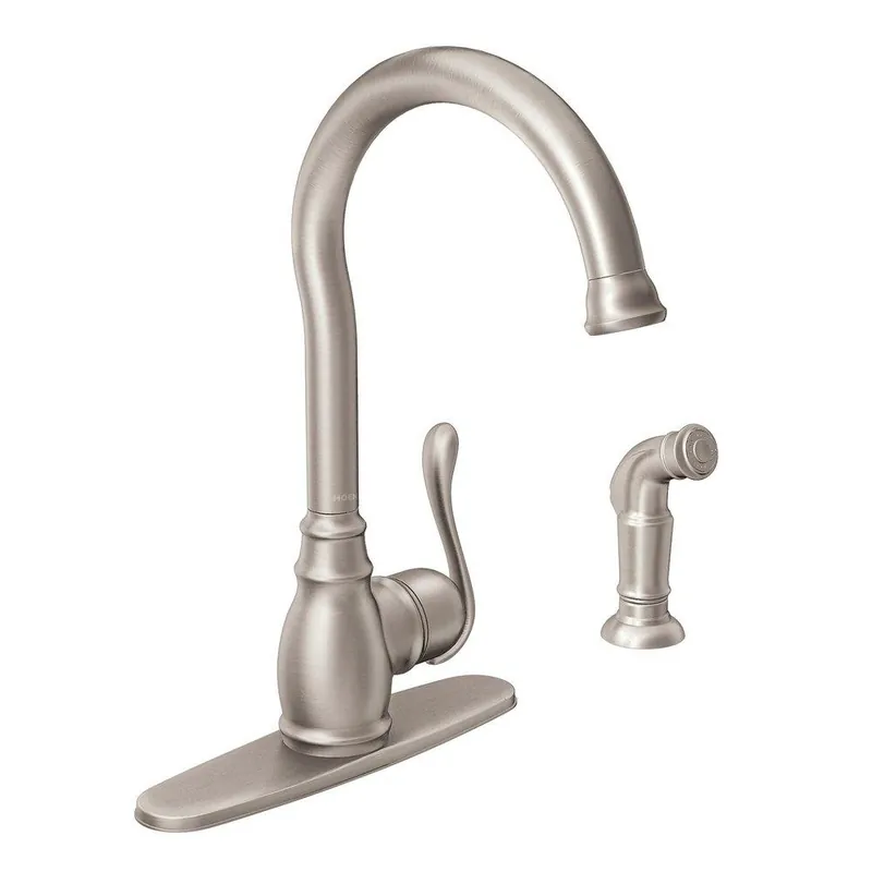Moen 87650SRS Anabelle Single Handle Kitchen Faucet with Side Spray in Spot Resist Stainless