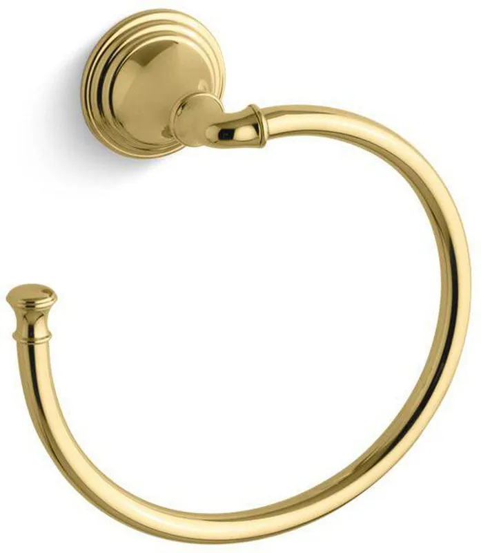 KOHLER 10557-PB Devonshire Round Open Towel Ring in Vibrant Polished Brass
