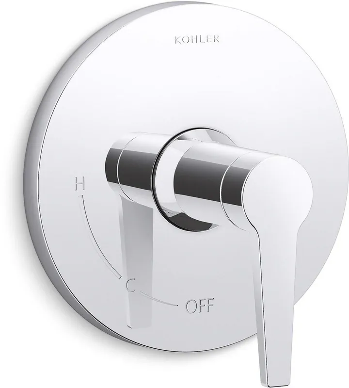 KOHLER TS74042-4-CP Rite-Temp Single Handle Pressure Balancing Valve Trim in Polished Chrome