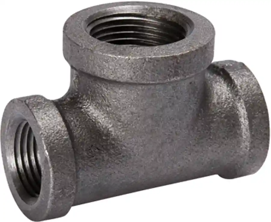 Mueller 520-543 Malleable Iron Tee 150# Thrd Black 1 x 3/4 x 1/2