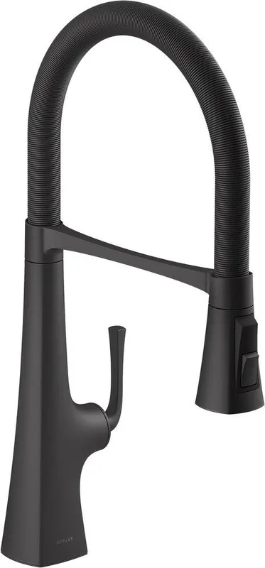 Kohler 22061-BL Graze Single Handle Pull Down Kitchen Faucet in Matte Black