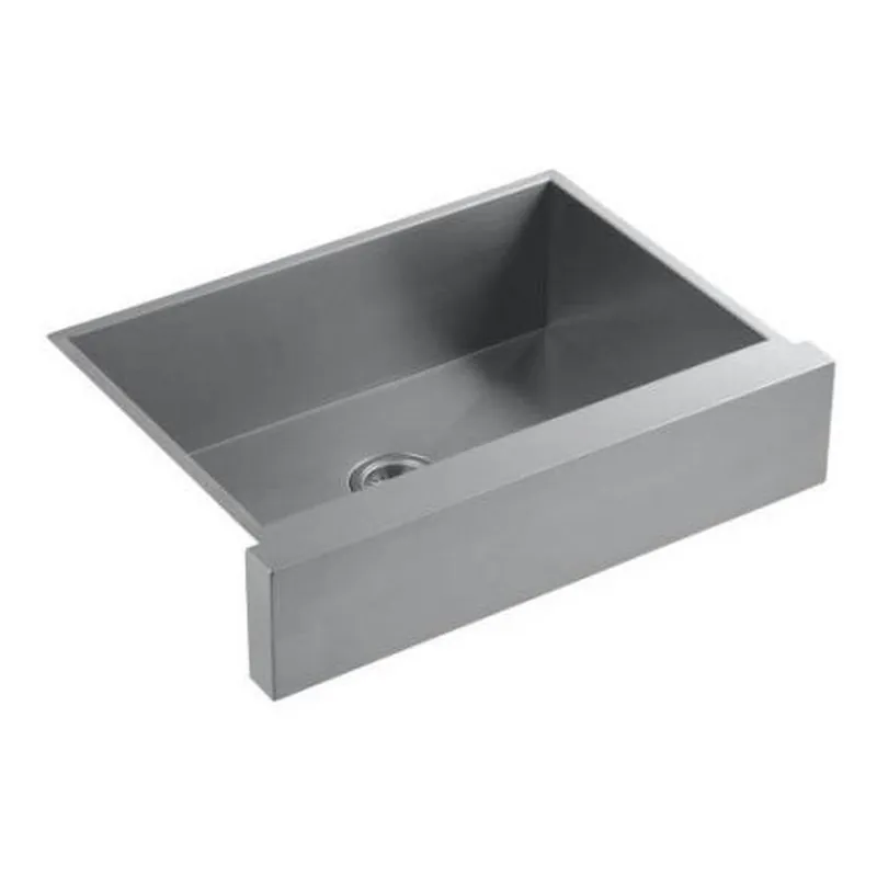 Kohler 3943-NA Vault 35-1/2 x 21-1/4 in. Stainless Steel Single Bowl Farmhouse Kitchen Sink with Sound Dampening - Basin Rack Included