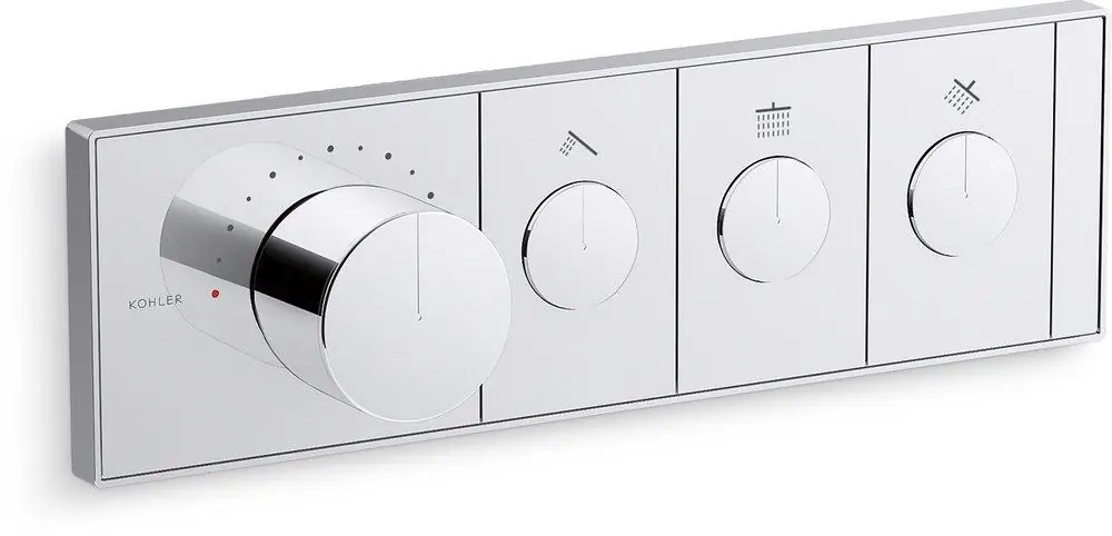 KOHLER 26347-9-CP Anthem Four Handle Thermostatic Valve Trim in Polished Chrome