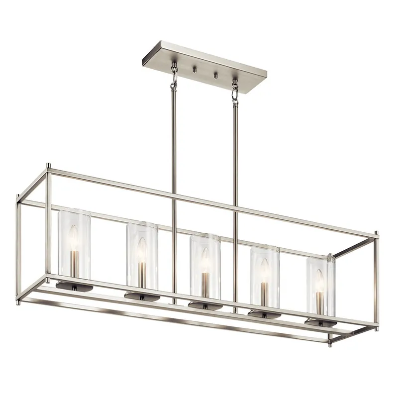 Kichler 43995NI The Crosby 13.75in 5 Light Linear Chandelier