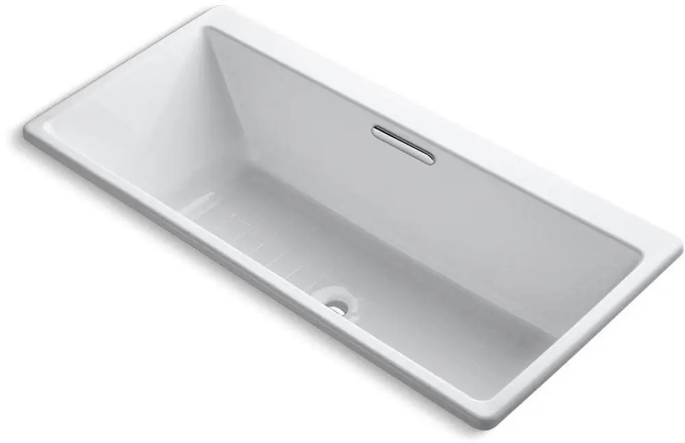 KOHLER 817-0 Reve 67 x 32 in. Soaker Drop-In Bathtub with Center Drain