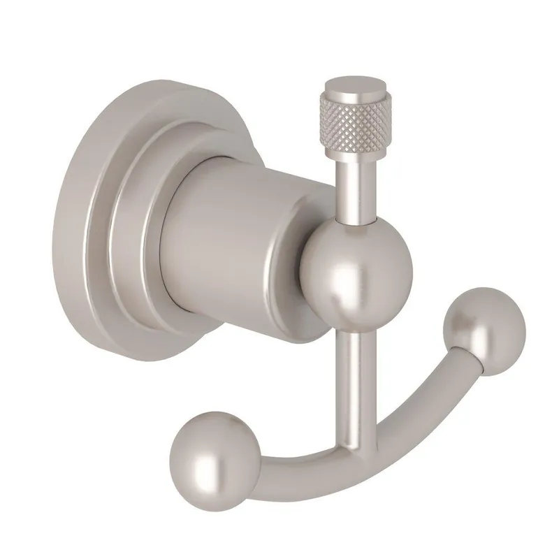 Rohl A1481IWSTN Campo Double Robe Hook in Satin Nickel