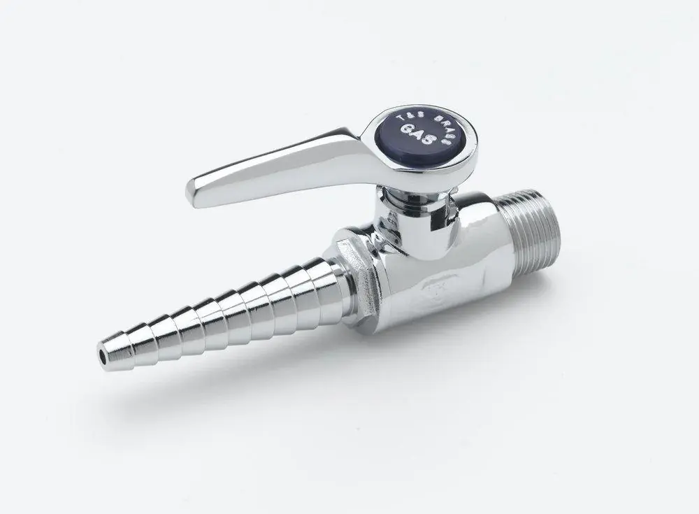 T&S Brass BL-4000-01 Gas Hose Cock, Ball Valve, 3/8 NPT Male Inlet (GAS-AIR-VAC)