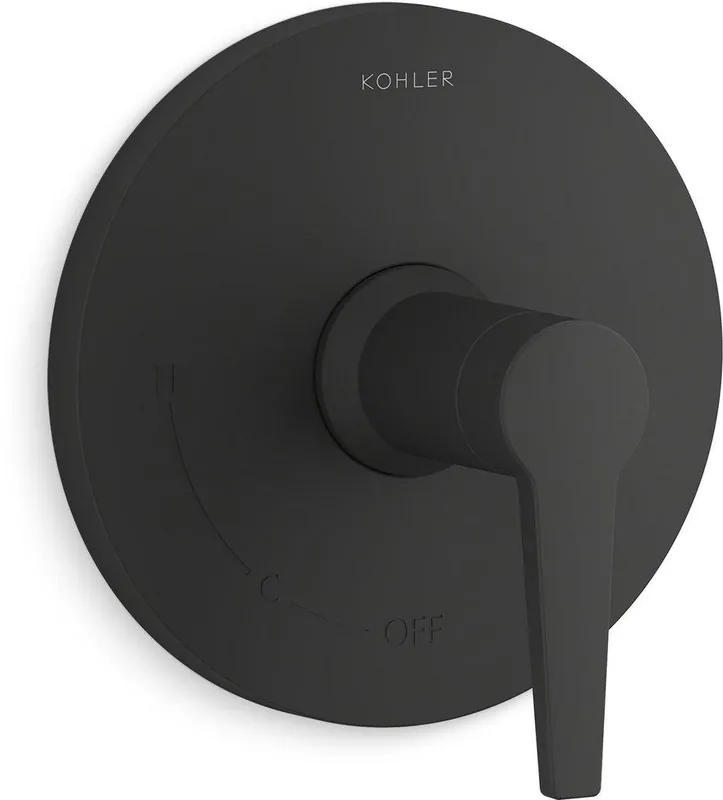 Kohler TS74042-4-BL Pitch Single Handle Pressure Balancing Valve Trim in Matte Black