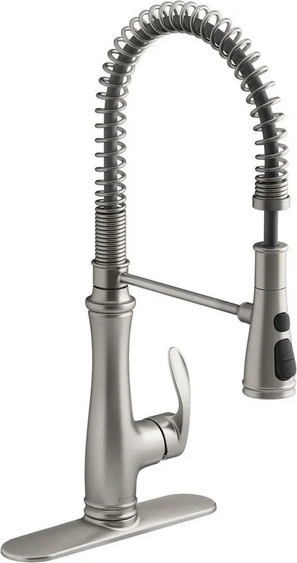 KOHLER 29106-VS Bellera Single Handle Pull Down Kitchen Faucet in Vibrant Stainless