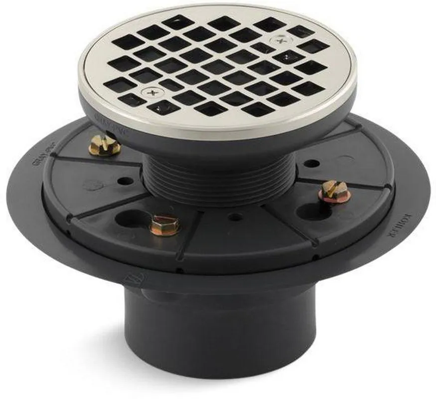 Kohler 9135-SN ClearFlo 3 in. Threaded Plastic Vibrant Polished Nickel Shower Drain
