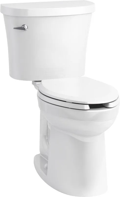 Kohler 25077-T-0 Kingston 1.28 gpf Two Piece Elongated Chair Height Toilet with Left Hand Lever