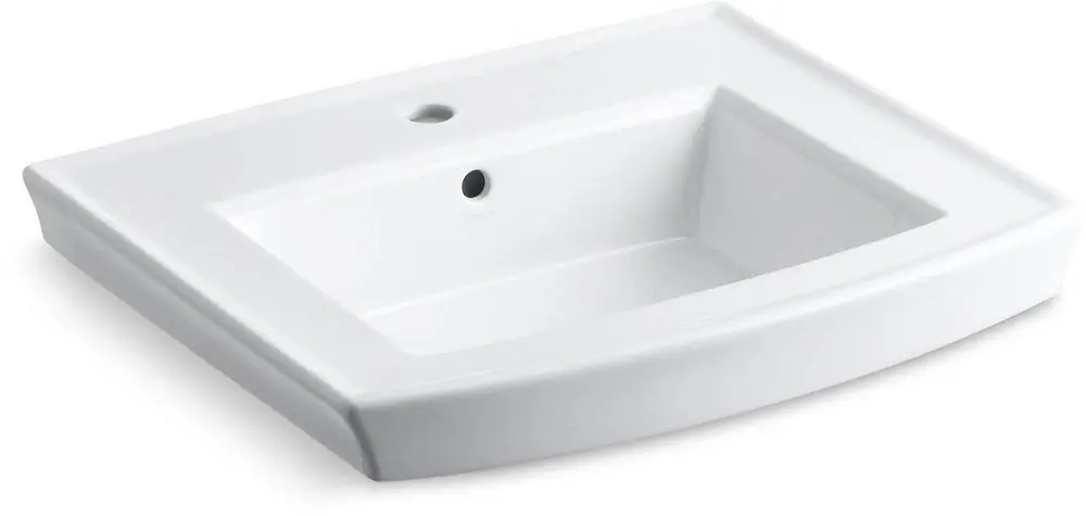 KOHLER 2358-1-0 Archer 24 x 20-1/2 in. Rectangular Pedestal Bathroom Sink