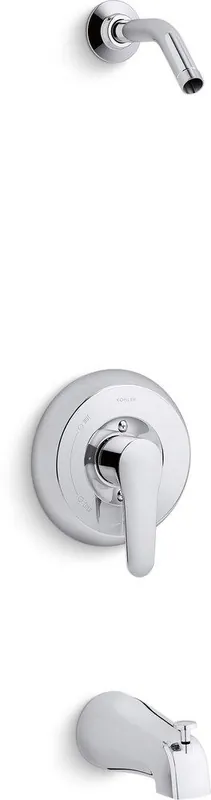 Kohler TLS98007-4-CP July Single Handle Bathtub & Shower Faucet