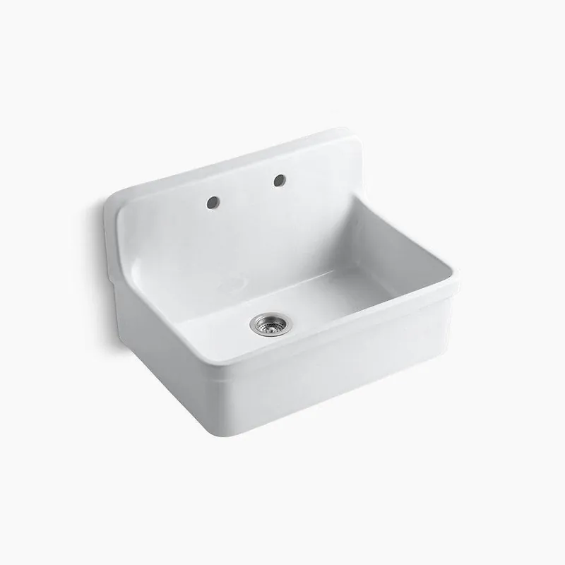 Kohler 12700-0 Gilford 30 x 22 in. 2 Hole Fireclay Single Bowl Drop-in Kitchen Sink