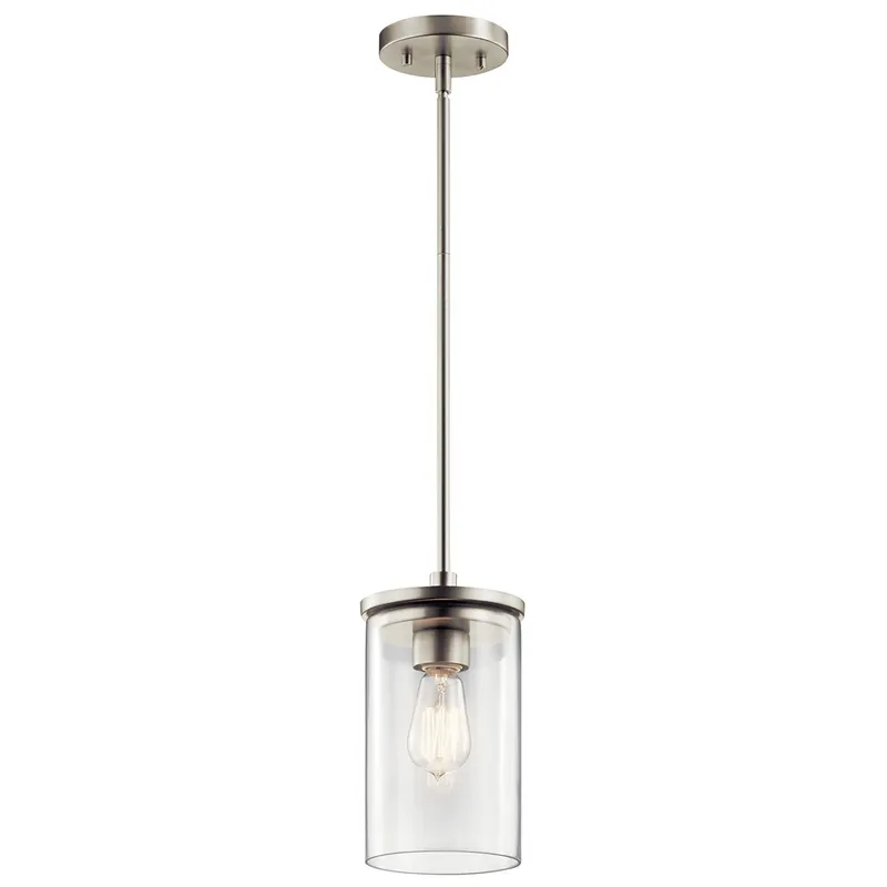 Kichler 43996NI Crosby 10.75in 1 Light Mini Pendant