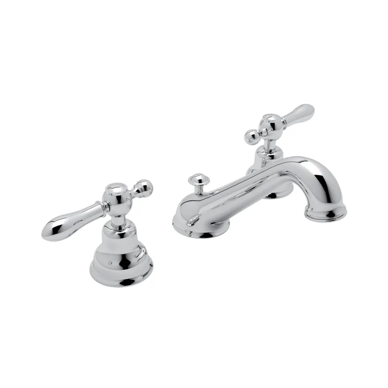 Rohl AC102LM-APC-2 Arcana Widespread Lavatory Faucet With C-Spout in Polished Chrome