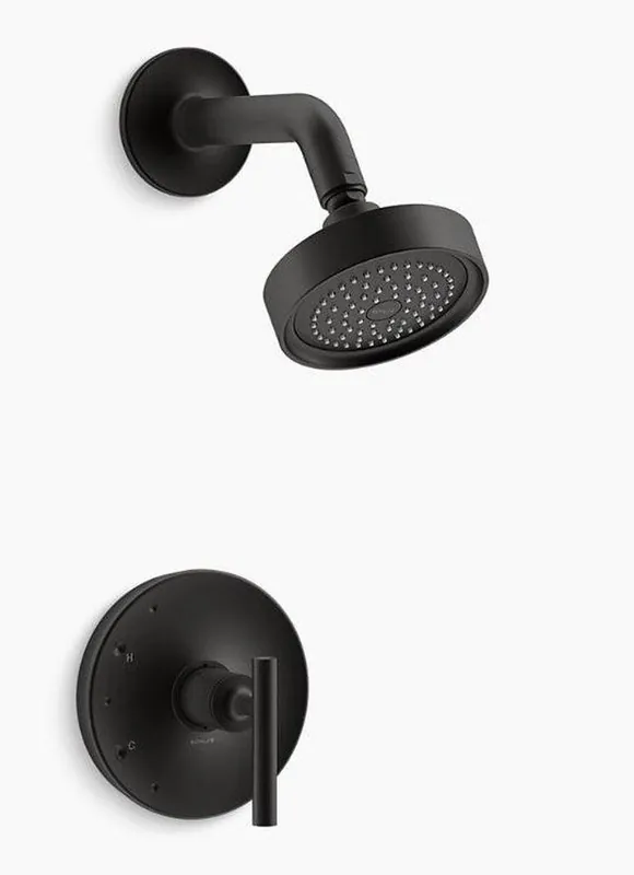 KOHLER TS14422-4-BL Purist One Handle Single Function Shower Faucet in Matte Black