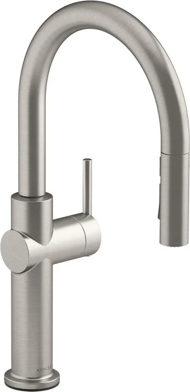 KOHLER 22972-VS Crue Single Handle Pull Down Kitchen Faucet in Vibrant Stainless