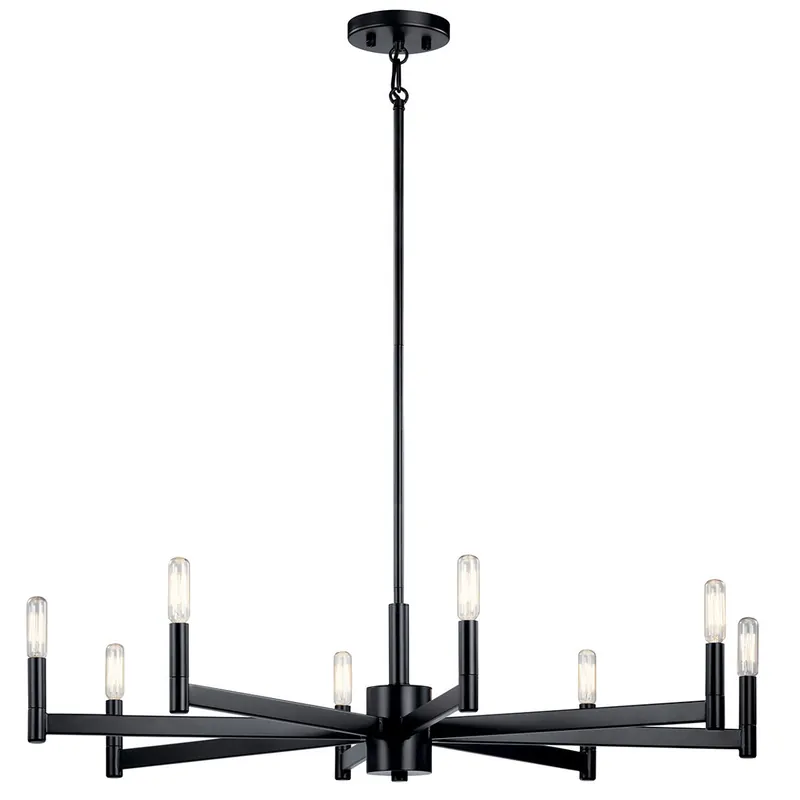 Kichler 43857BK Erzo Chandelier 8 Light Black Replacement MPN