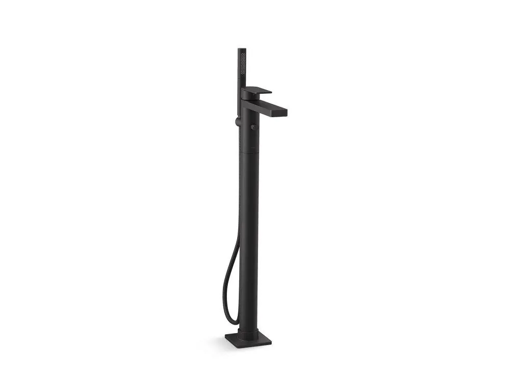 KOHLER T23492-4-BL Parallel Single Handle Floor Mount Filler in Matte Black (Trim Only)