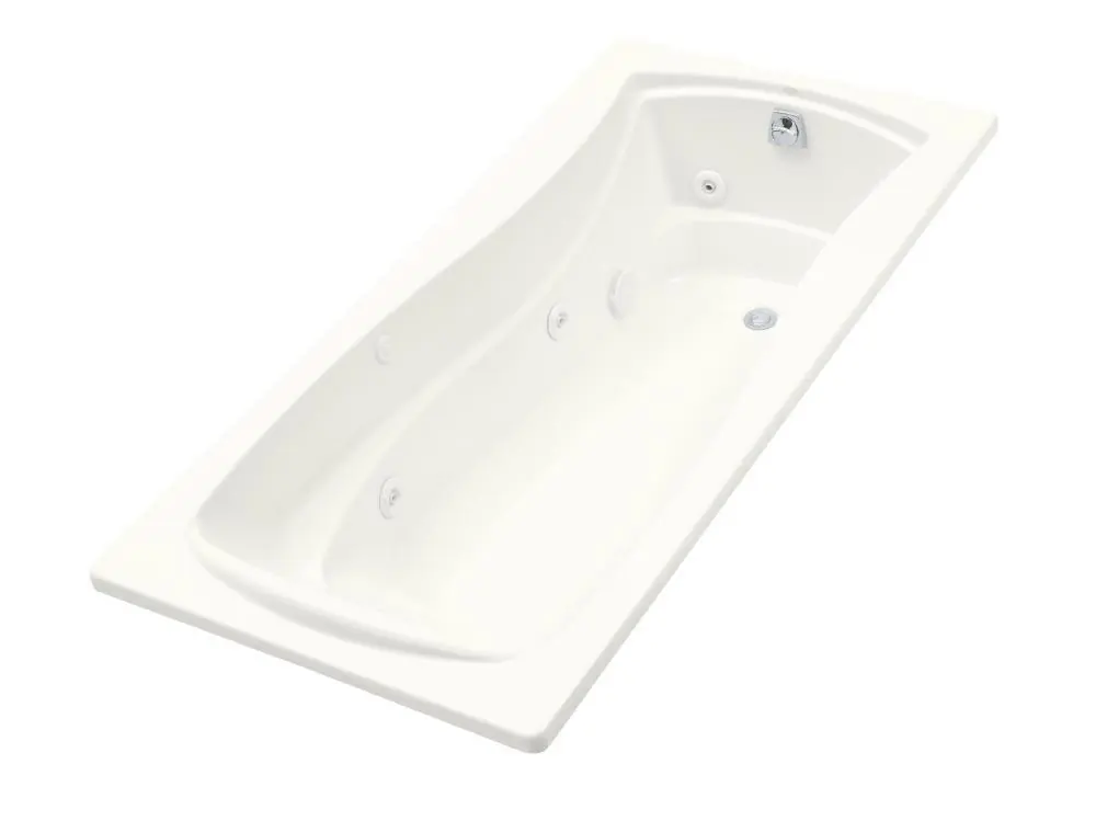 Kohler 1257-0 Mariposa 72 x 36 in. Whirlpool Drop-In Bathtub with Reversible Drain