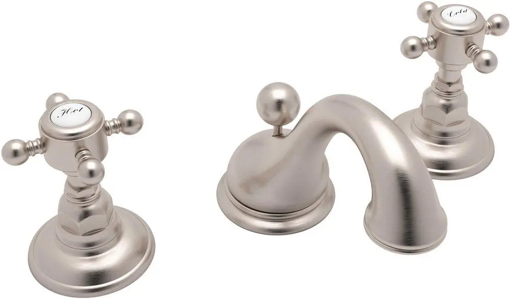 Rohl A1408XMSTN-2 Viaggio Two Handle Widespread Bathroom Sink Faucet in Satin Nickel