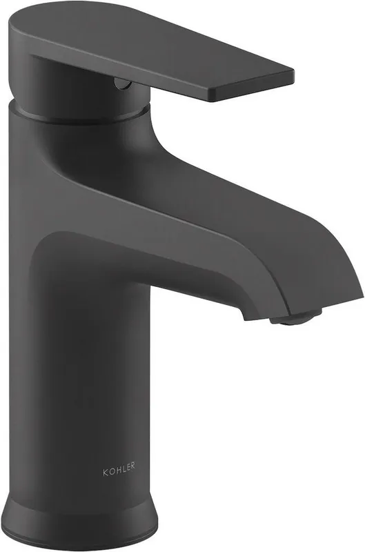 KOHLER 97060-4-BL Hint Single Handle Monoblock Bathroom Sink Faucet in Matte Black