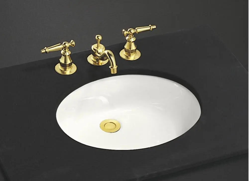 KOHLER 2210-N-0 Caxton 19-1/4 x 16-1/4 inch Oval Undermount Bathroom Sink