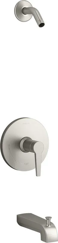 Kohler TLS97074-4-BN Pitch Single Handle Bathtub & Shower Faucet in Vibrant Brushed Nickel (Trim Only)