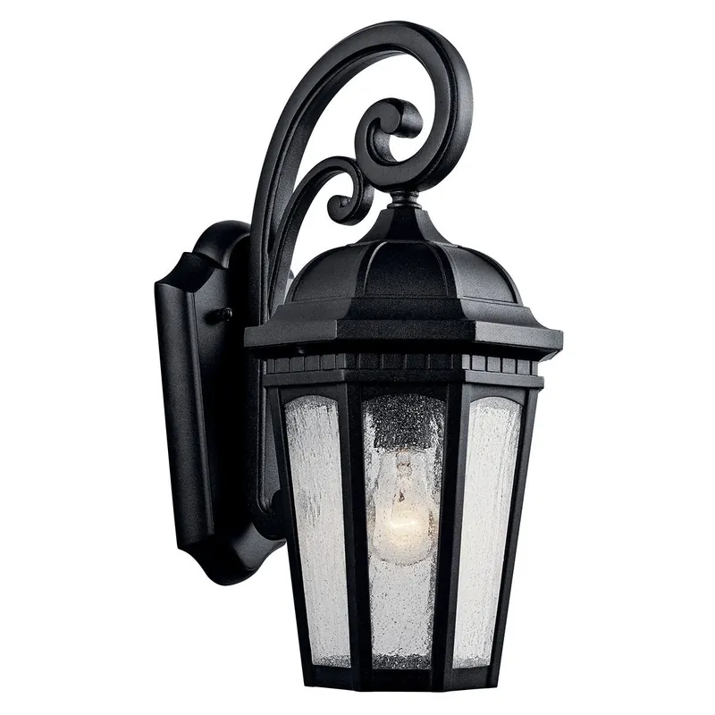 Kichler 9033BKT The Courtyard 1 Light Outdoor Wall Light Textured Black