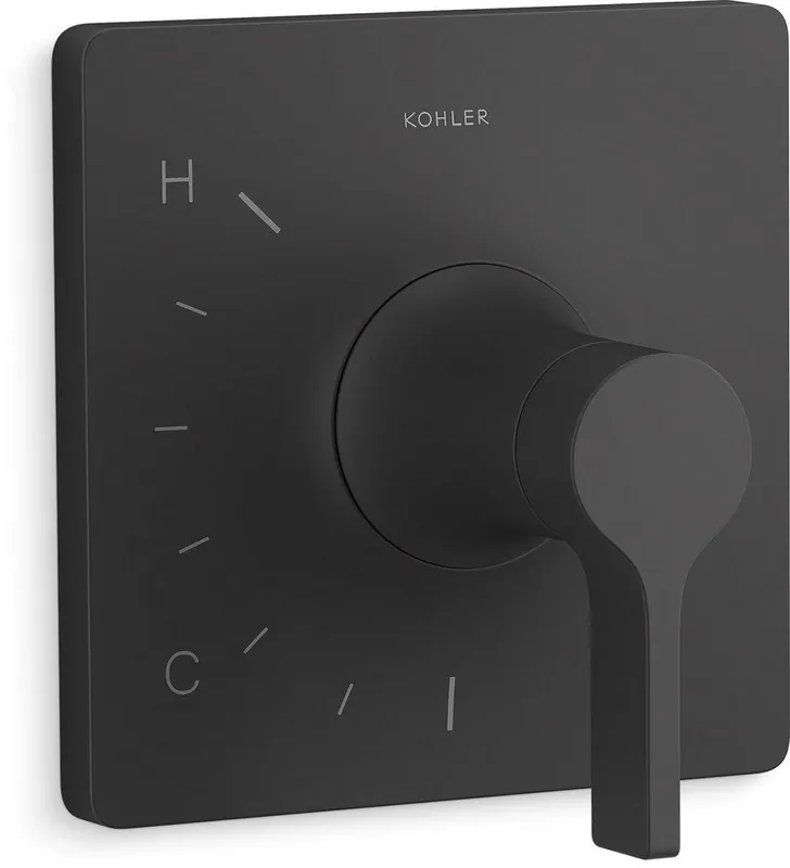 KOHLER TS28129-4-BL Venza Single Handle Pressure Balancing Valve Trim in Matte Black